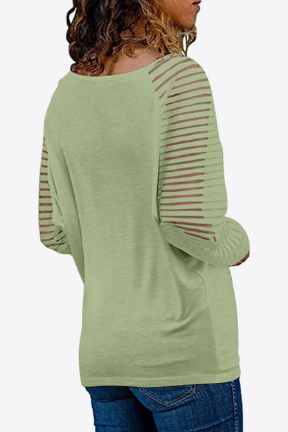 Get trendy with V-Neck Long Raglan Sleeve Top - Blouse available at Styles Code. Grab yours today!