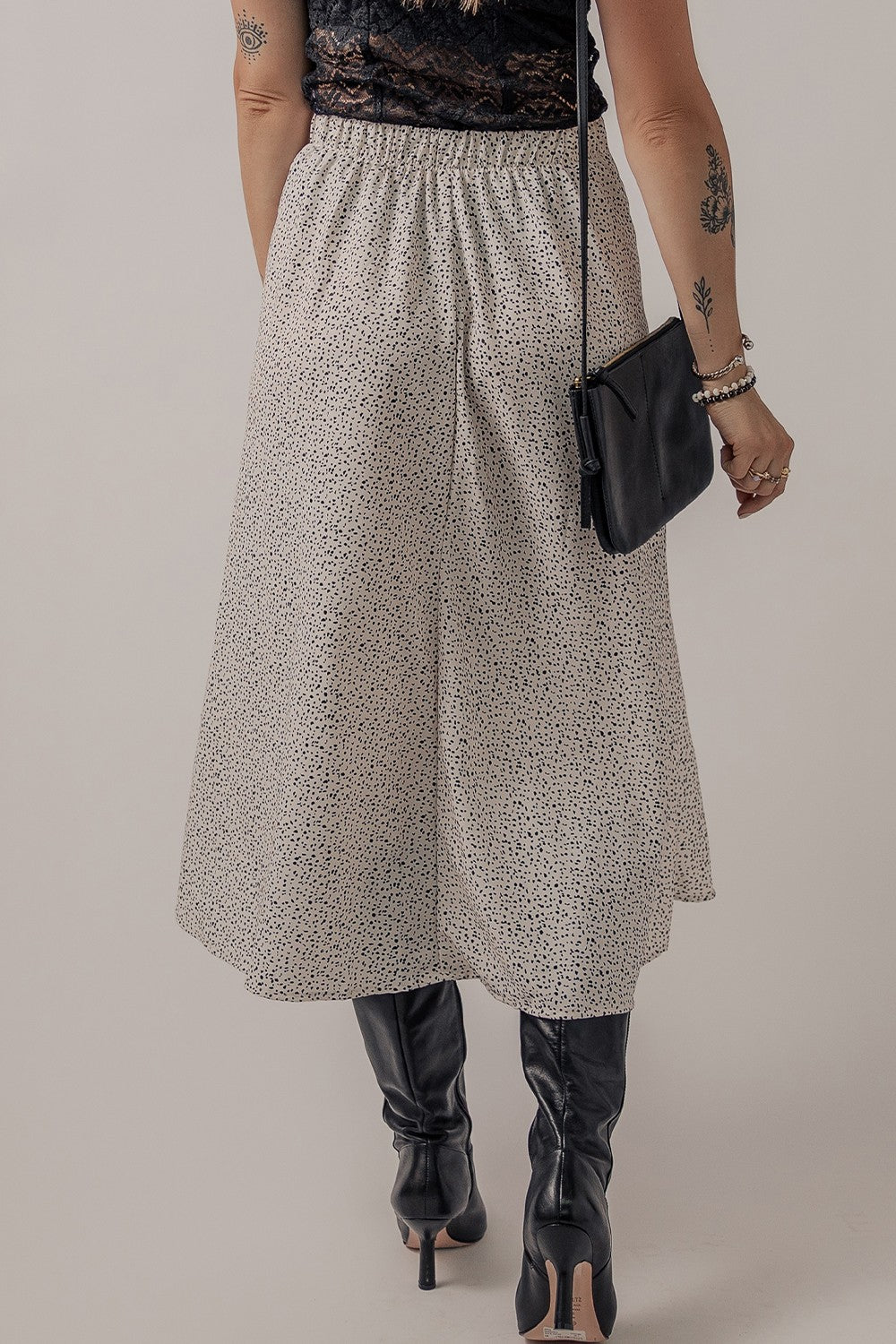 Get trendy with Speckle High Waist Midi Skirt - Skirts available at Styles Code. Grab yours today!