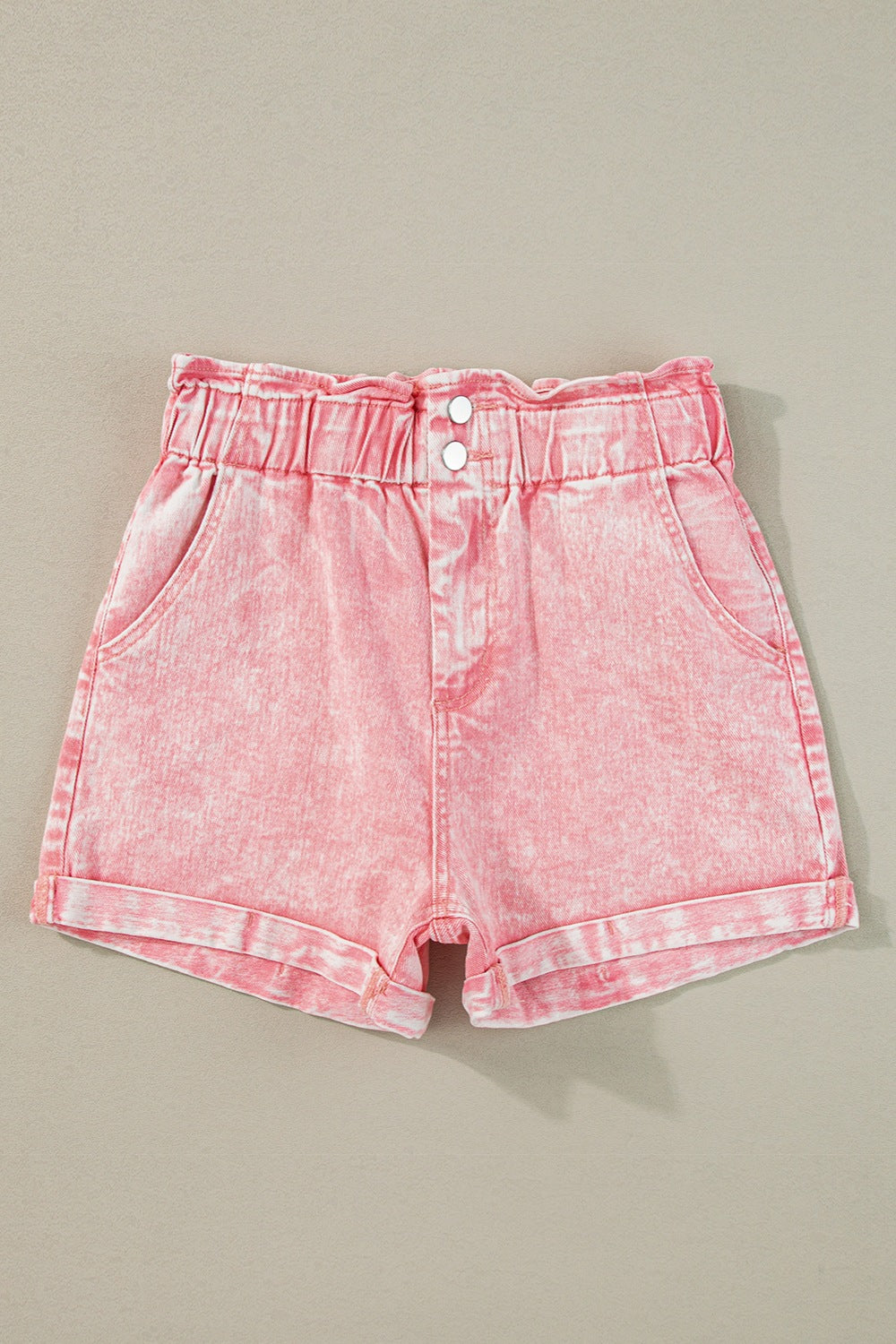 Get trendy with Paperbag Waist Denim Shorts - Denim Shorts available at Styles Code. Grab yours today!