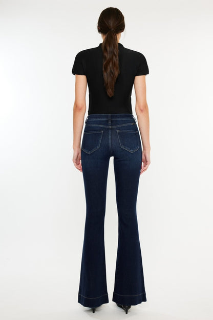 Get trendy with Kancan High Rise Slim Flare Jeans - Jeans available at Styles Code. Grab yours today!