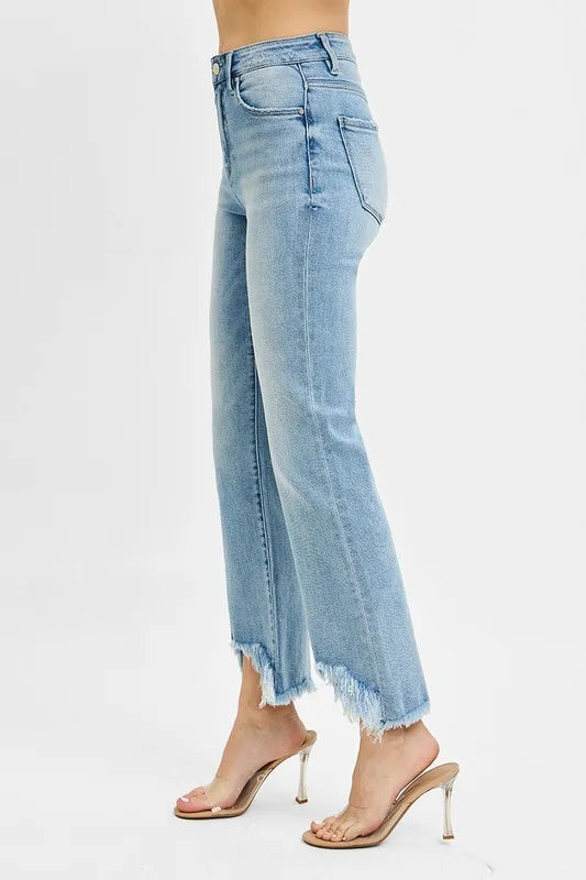 Get trendy with High Rise Crop Bootcut Jeans - Plus Size - Jeans available at Styles Code. Grab yours today!