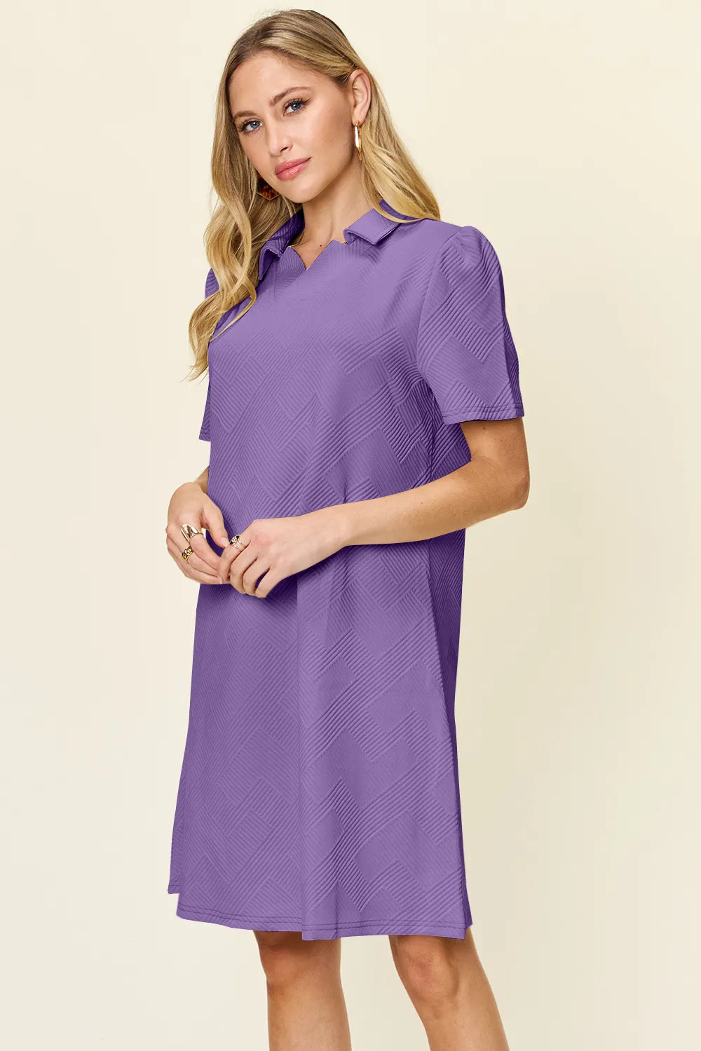 Get trendy with Full Size Collared Neck Dress - Dress available at Styles Code. Grab yours today!