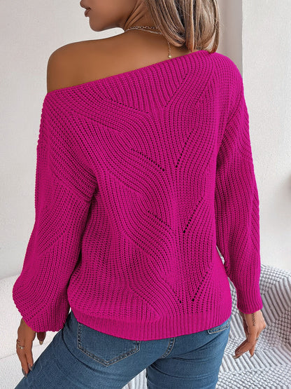 Get trendy with Openwork Long Sleeve Sweater - Sweaters available at Styles Code. Grab yours today!