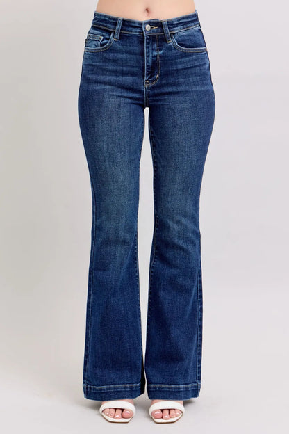 Get trendy with High Rise Flare Jeans Plus Size - Jeans available at Styles Code. Grab yours today!