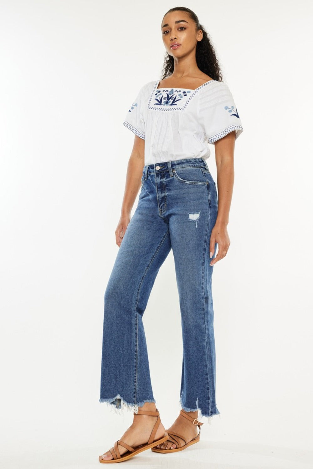 Get trendy with Kancan Full Size High Rise Slim Wide Leg Jeans - Jeans available at Styles Code. Grab yours today!