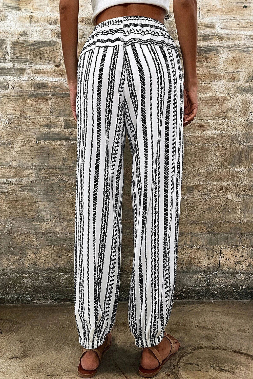 Get trendy with Printed Elastic Waist Pants - Pants available at Styles Code. Grab yours today!