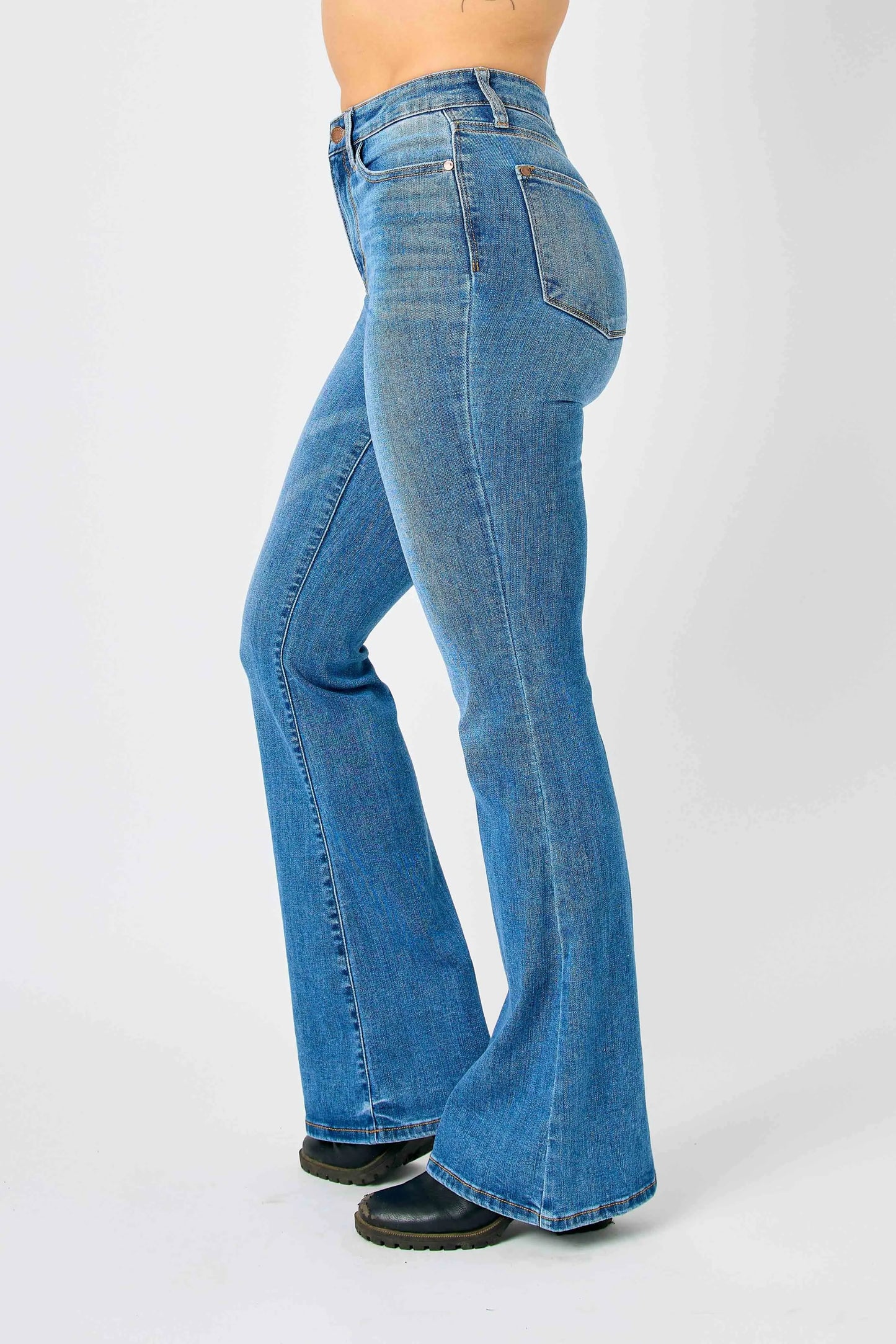 Get trendy with Classic Flare Jeans Plus Size - Jeans available at Styles Code. Grab yours today!