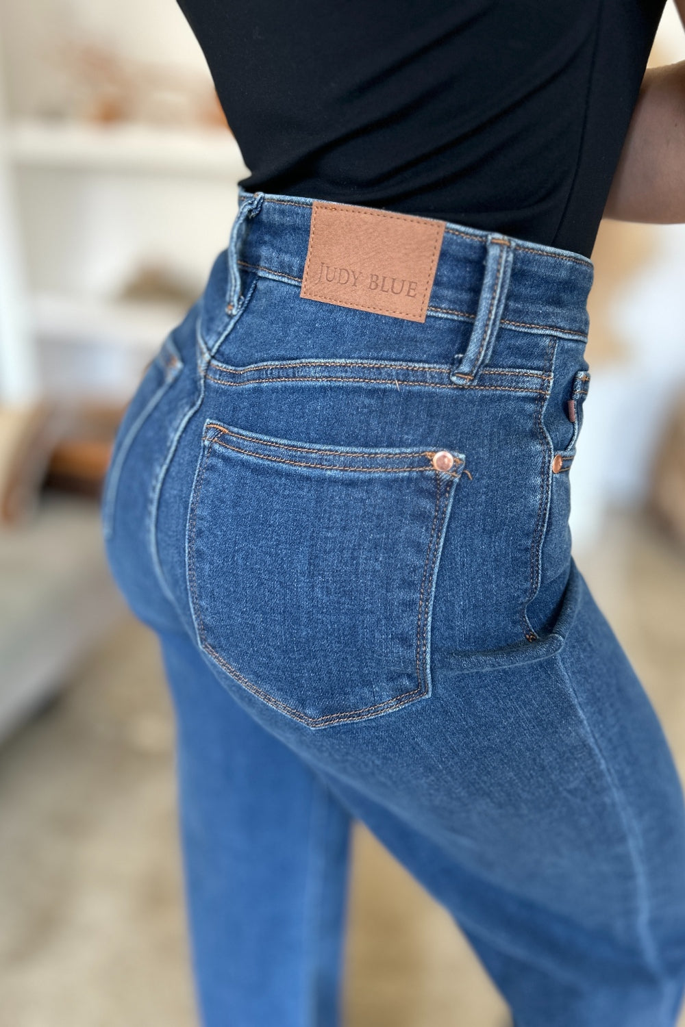 Get trendy with Judy Blue Full Size High Rise Straight Jeans - Plus Size available at Styles Code. Grab yours today!