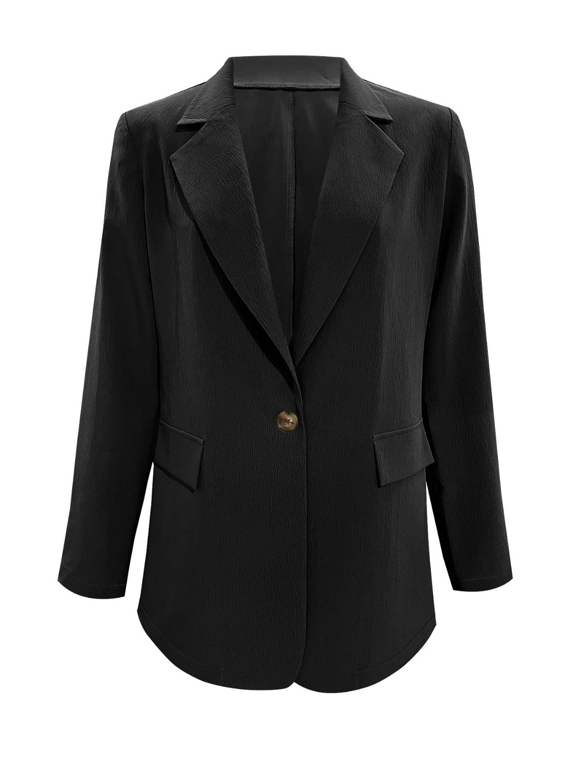 Get trendy with Lapel Collar Long Sleeve Blazer - Blazers available at Styles Code. Grab yours today!