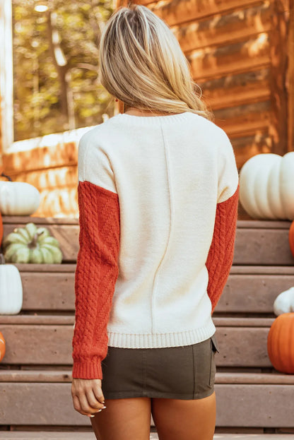 Get trendy with Color Block Round Neck Sweater - Sweaters available at Styles Code. Grab yours today!