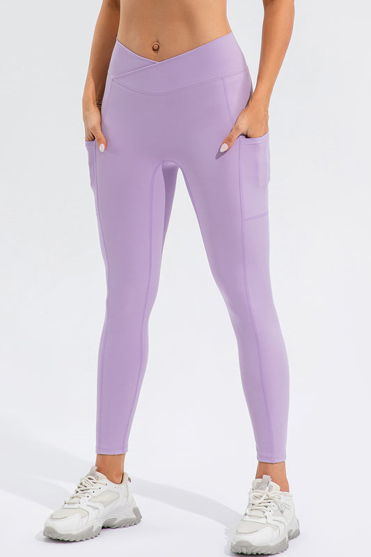 Get trendy with High Waist Active Leggings with Pockets - Activewear available at Styles Code. Grab yours today!