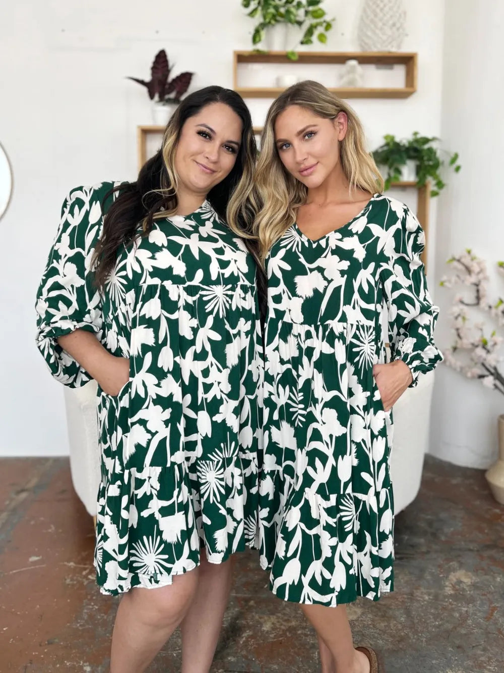 Get trendy with Full Size Printed Ruffle Hem Dress - Dress available at Styles Code. Grab yours today!