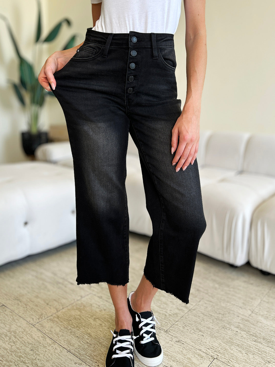 Get trendy with Judy Blue Full Size High Waist Button Fly Jeans - Plus Size available at Styles Code. Grab yours today!