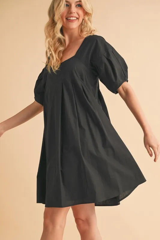 Get trendy with Square Neck Babydoll Dress - Dress available at Styles Code. Grab yours today!