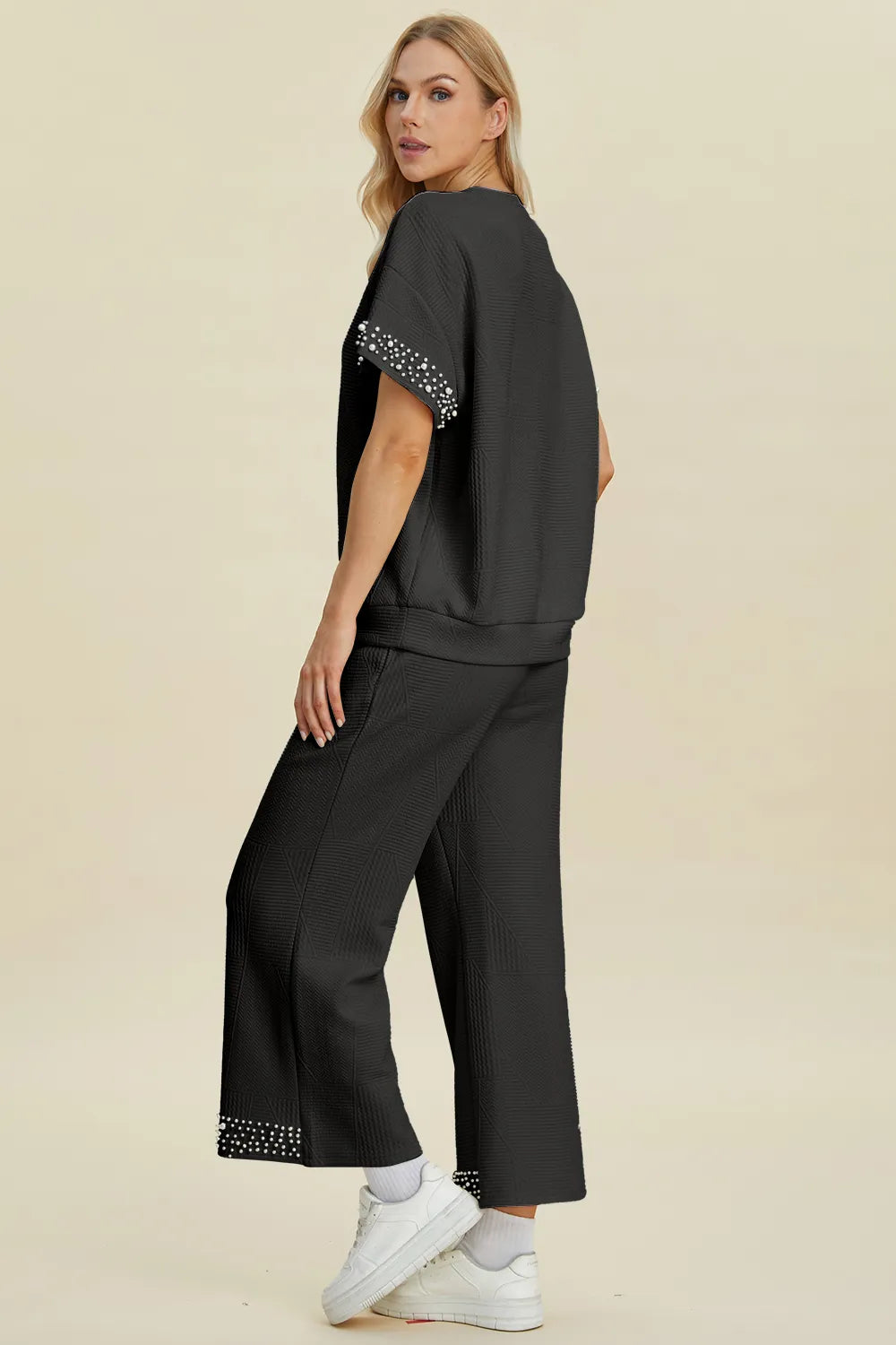 Get trendy with Round Neck Top and Pants Set - Two Piece Sets available at Styles Code. Grab yours today!