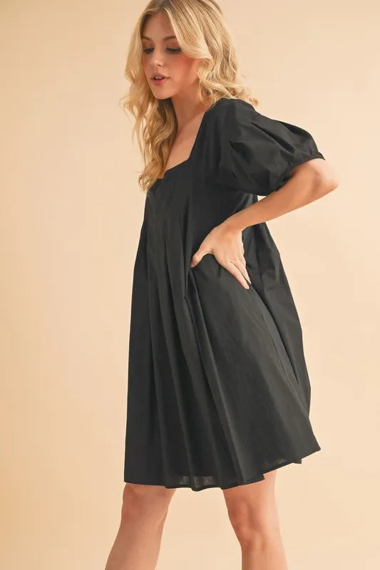 Get trendy with Square Neck Babydoll Dress - Dress available at Styles Code. Grab yours today!