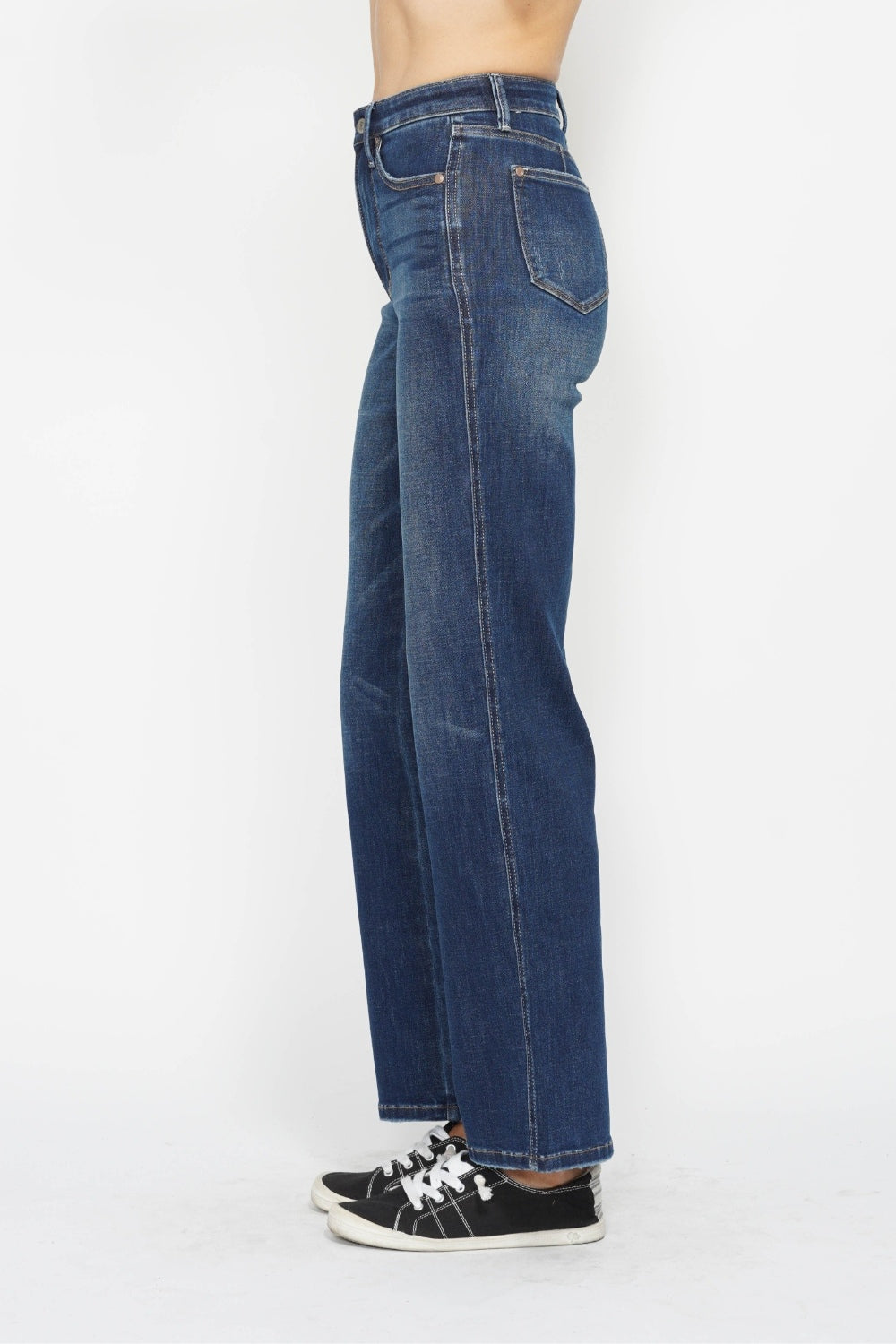 Get trendy with Full Size High Waist Jeans - Jeans available at Styles Code. Grab yours today!