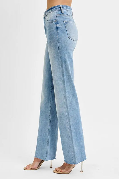 Get trendy with Tummy Control Rise Straight Jeans - Jeans available at Styles Code. Grab yours today!