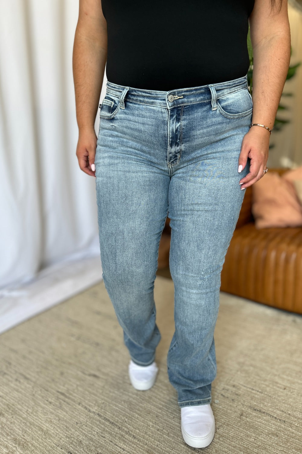 Get trendy with Full Size Bootcut Jeans - Jeans available at Styles Code. Grab yours today!