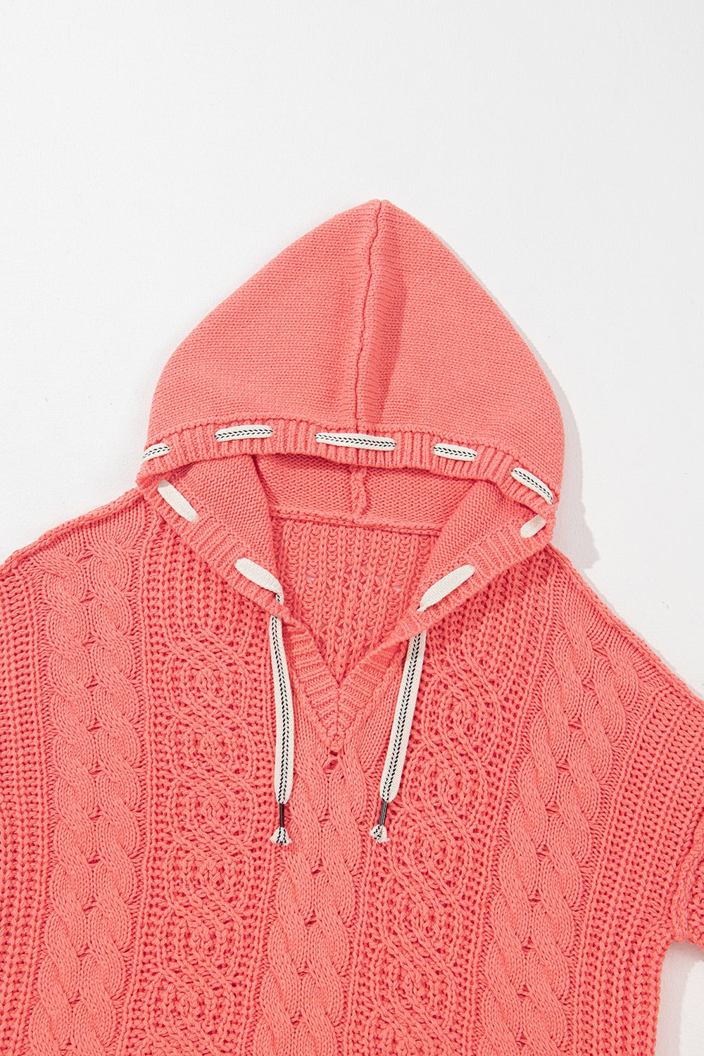 Get trendy with Drawstring Cable-Knit Hooded Sweater - Sweaters available at Styles Code. Grab yours today!