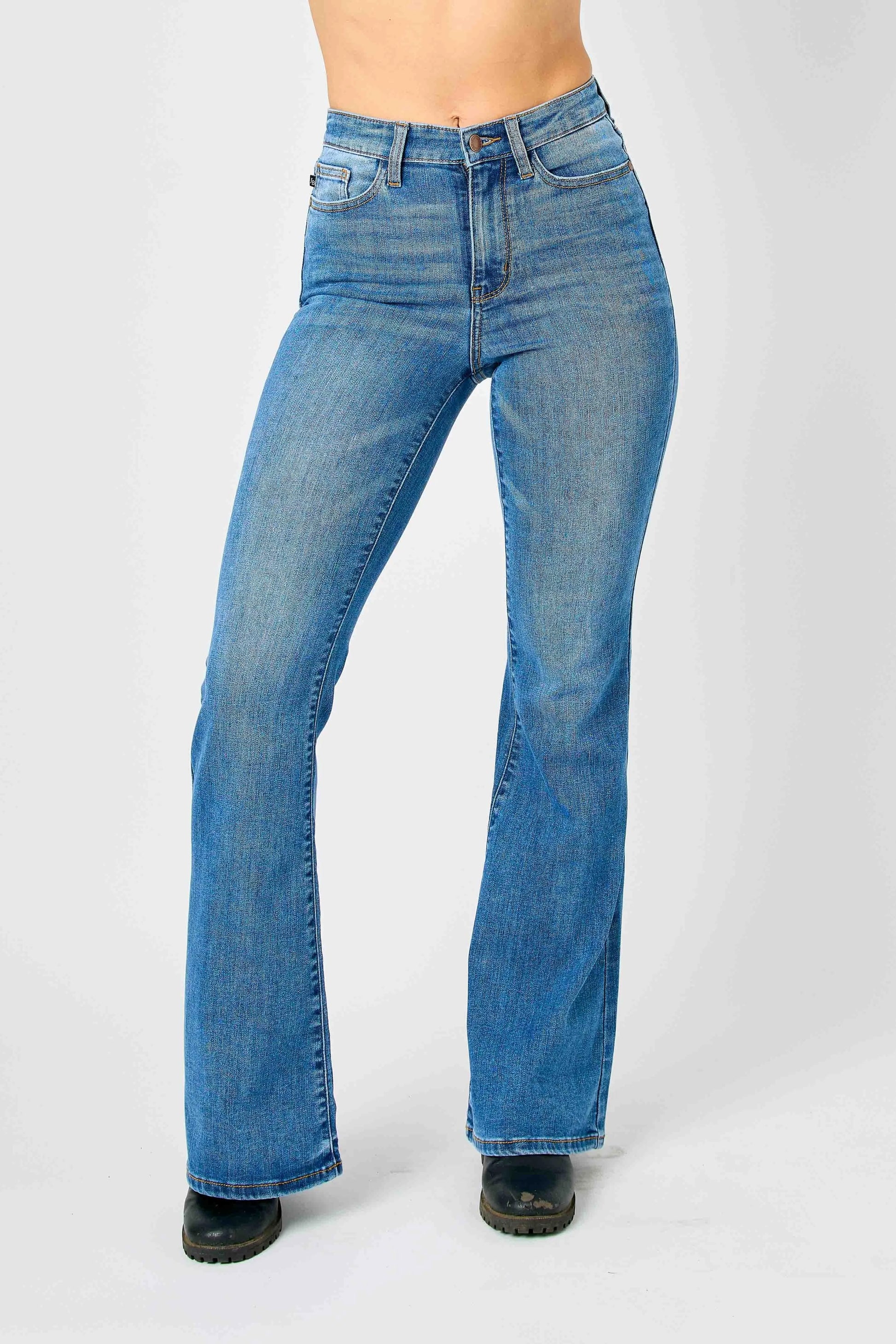 Get trendy with Classic Flare Jeans Plus Size - Jeans available at Styles Code. Grab yours today!