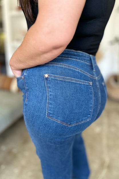 Get trendy with Judy Blue Full Size High Rise Straight Jeans - Plus Size available at Styles Code. Grab yours today!