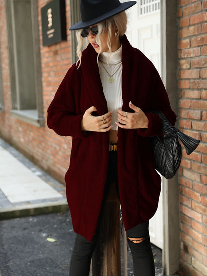 Get trendy with Open Front Hooded Teddy Coat - Coats available at Styles Code. Grab yours today!