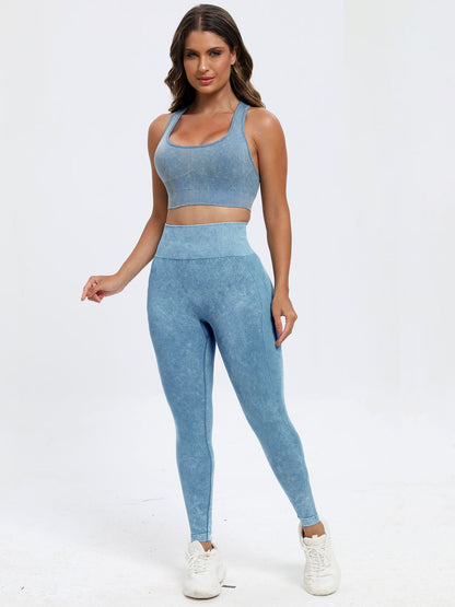 Get trendy with Scoop Neck Wide Strap Top and Pants Active Set - Activewear available at Styles Code. Grab yours today!