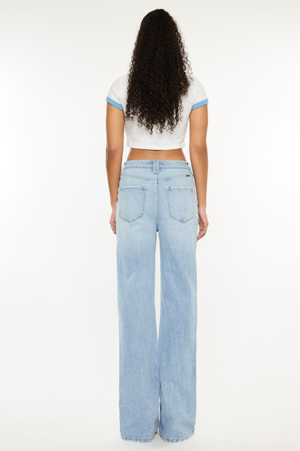 Get trendy with Distressed High Waist Straight Jeans - Jeans available at Styles Code. Grab yours today!