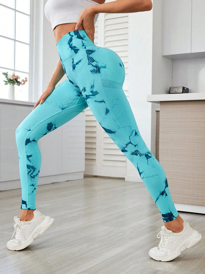 Get trendy with Printed High Waist Active Leggings - Activewear available at Styles Code. Grab yours today!