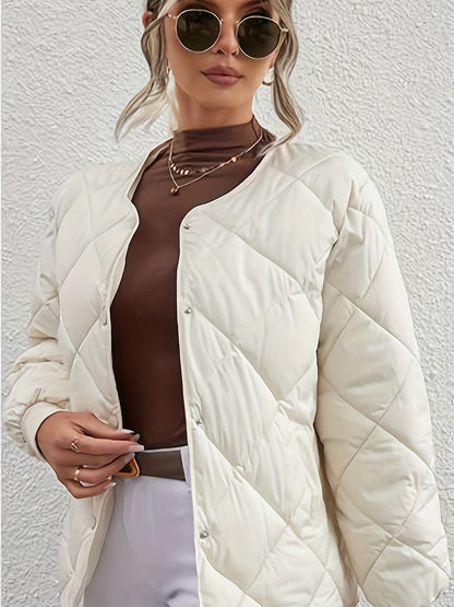 Get trendy with Bubble Texture Snap Down Coat -  available at Styles Code. Grab yours today!