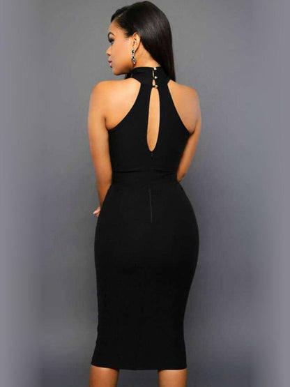 Get trendy with Cutout Grecian Neck Dress - Dress available at Styles Code. Grab yours today!