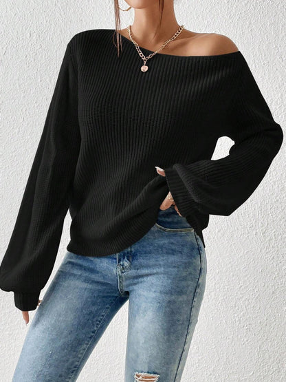 Get trendy with Honey Single Shoulder Long Sleeve Sweater -  available at Styles Code. Grab yours today!