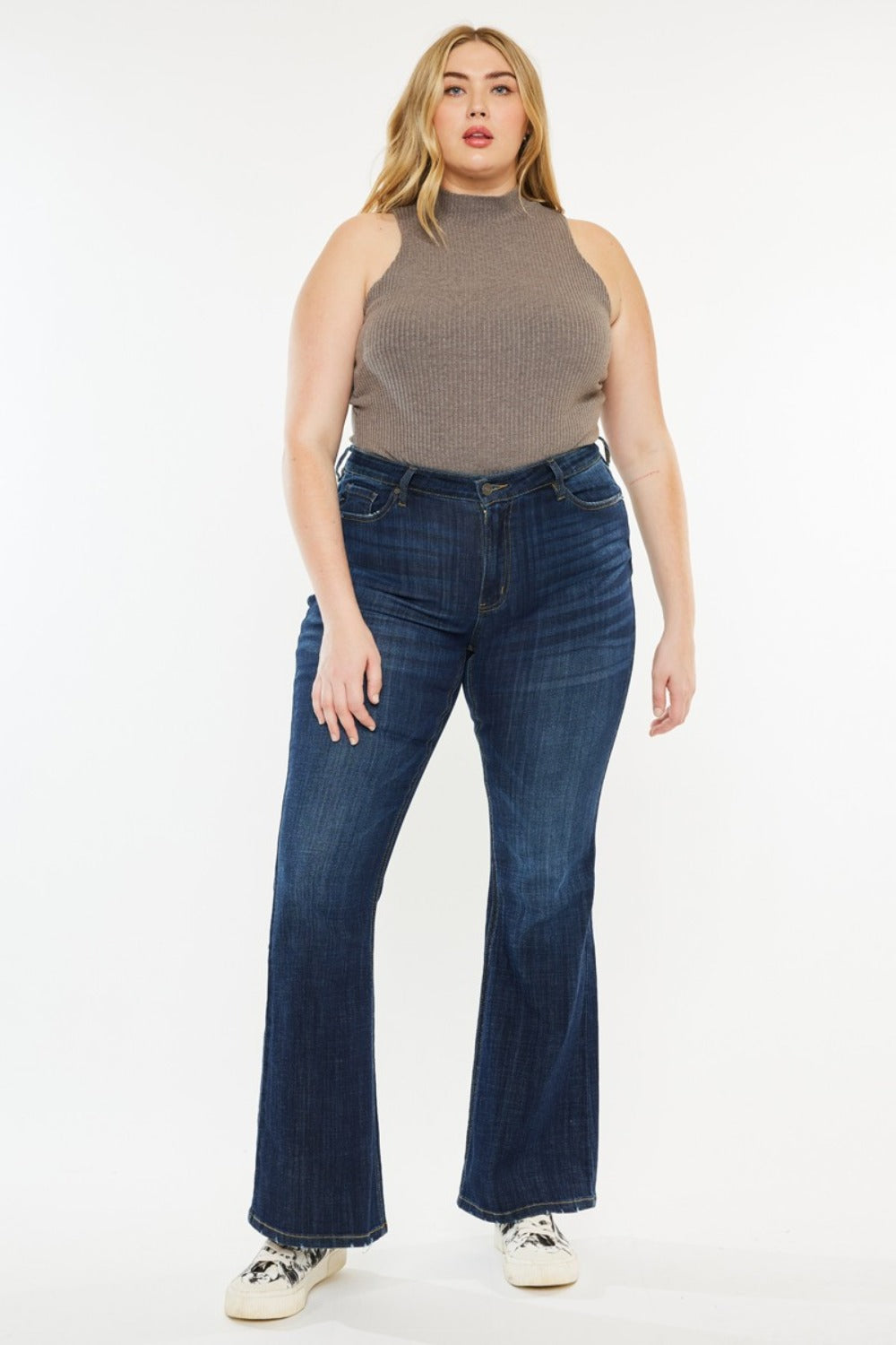 Get trendy with Kancan Full Size Mid Rise Flare Jeans - Jeans available at Styles Code. Grab yours today!