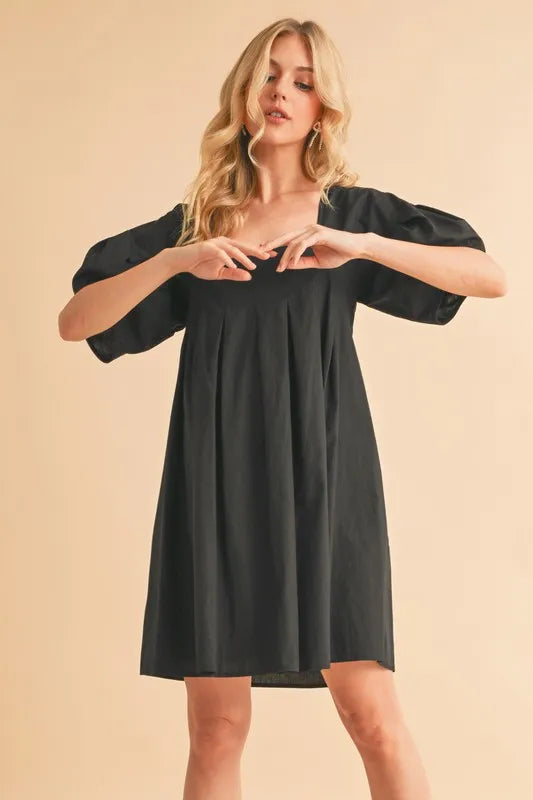 Get trendy with Square Neck Babydoll Dress - Dress available at Styles Code. Grab yours today!
