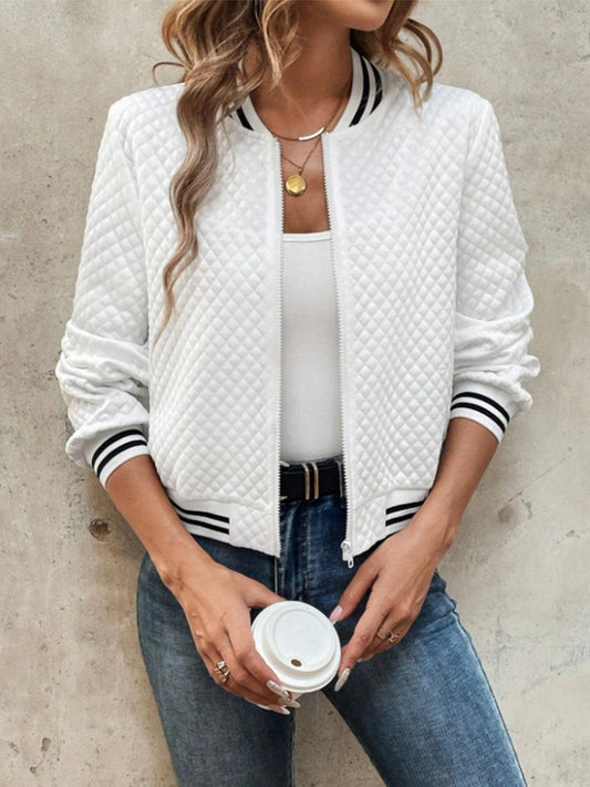 Get trendy with Zip Up Long Sleeve Jacket -  available at Styles Code. Grab yours today!