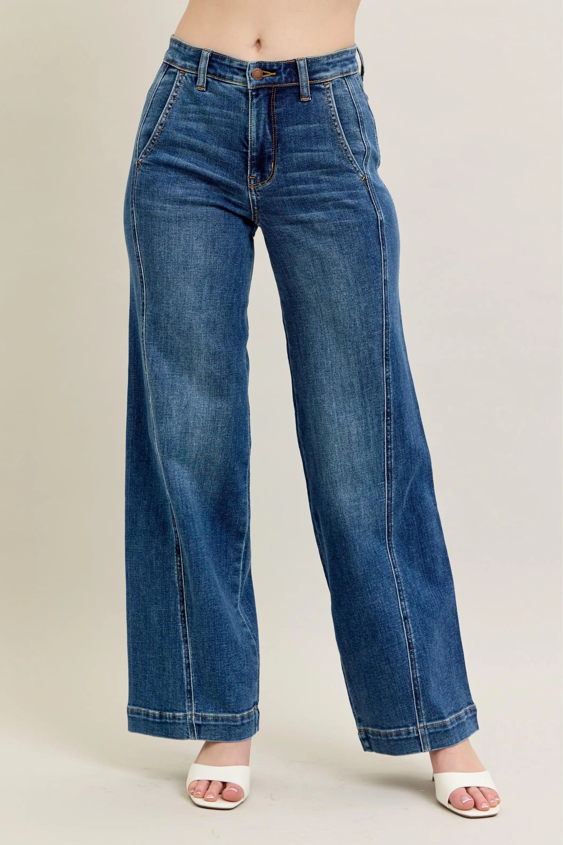 Get trendy with Full Size Wide Leg Jeans - Jeans available at Styles Code. Grab yours today!