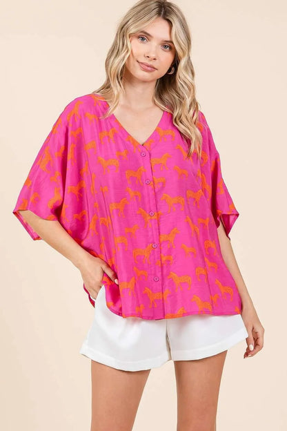 Get trendy with V-Neck Dolman Sleeve Top - Top available at Styles Code. Grab yours today!