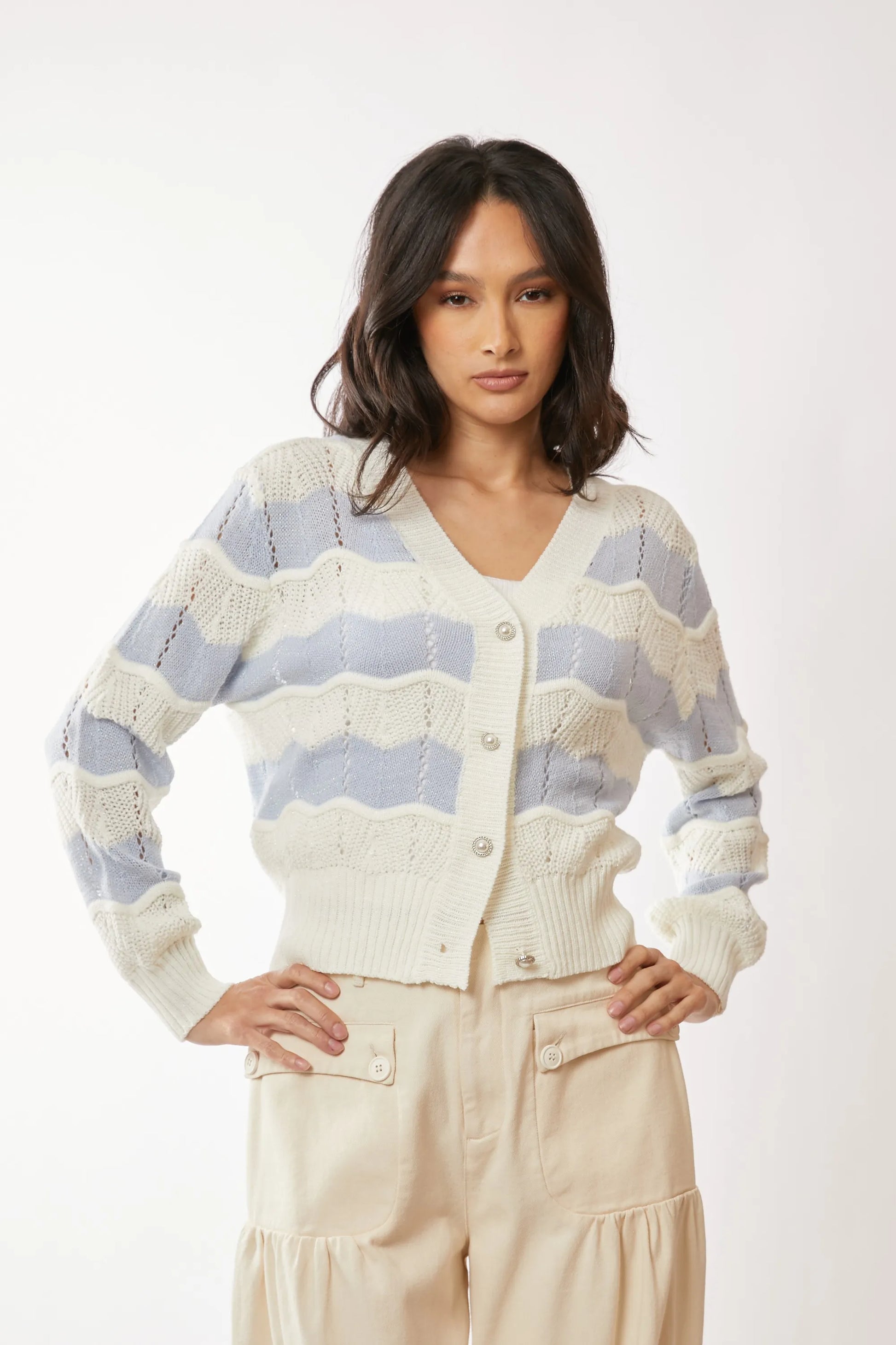 Get trendy with Button Up V Neckline Cardigan -  available at Styles Code. Grab yours today!