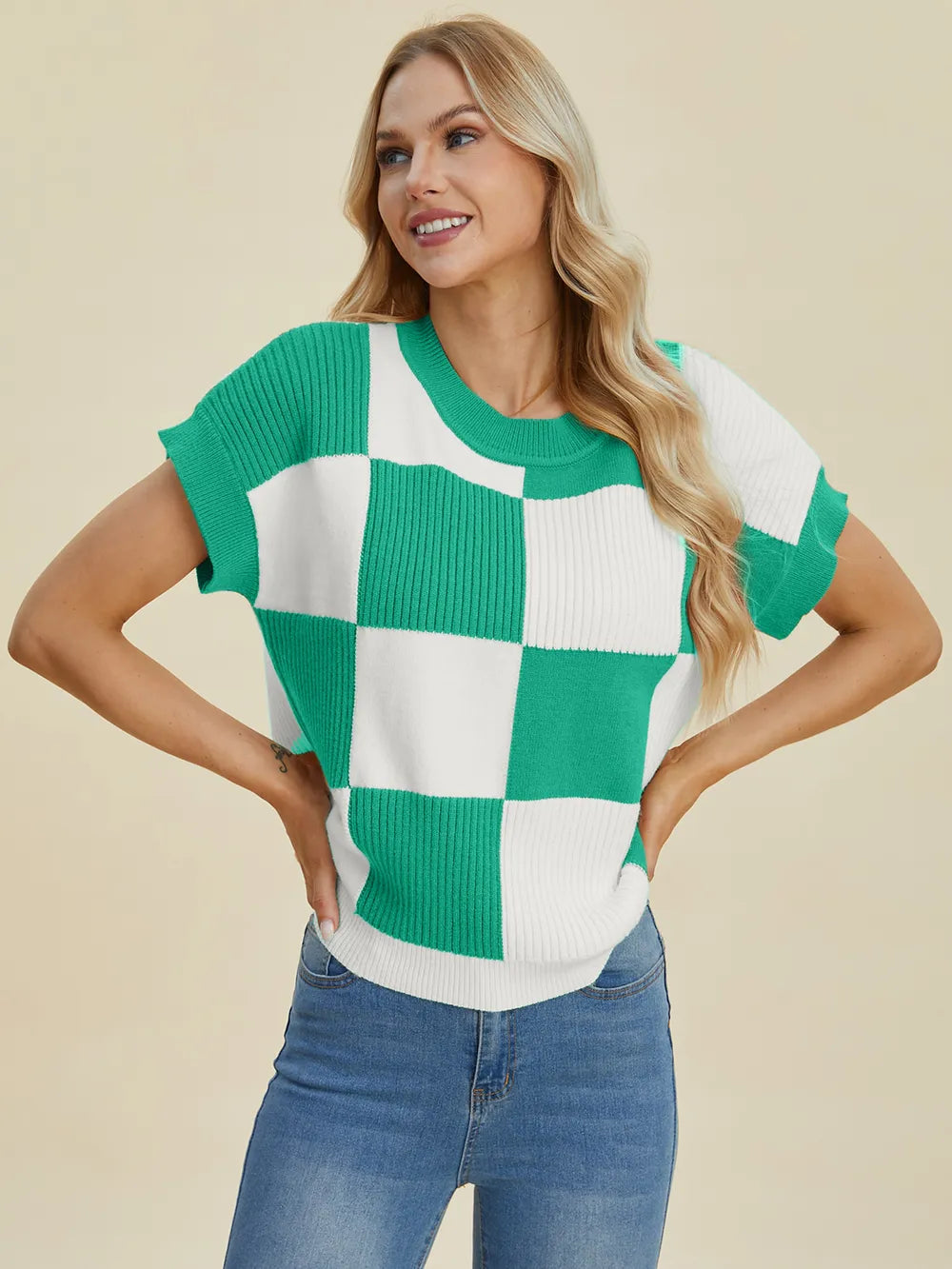 Get trendy with Full Size Round Neck Sweater Top - Top available at Styles Code. Grab yours today!