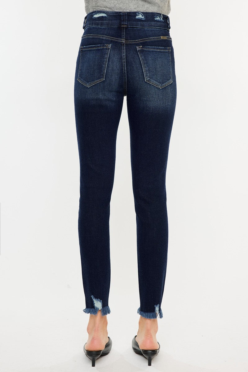 Get trendy with Kancan Full Size Cat's Whiskers Raw Hem High Waist Jeans -  available at Styles Code. Grab yours today!