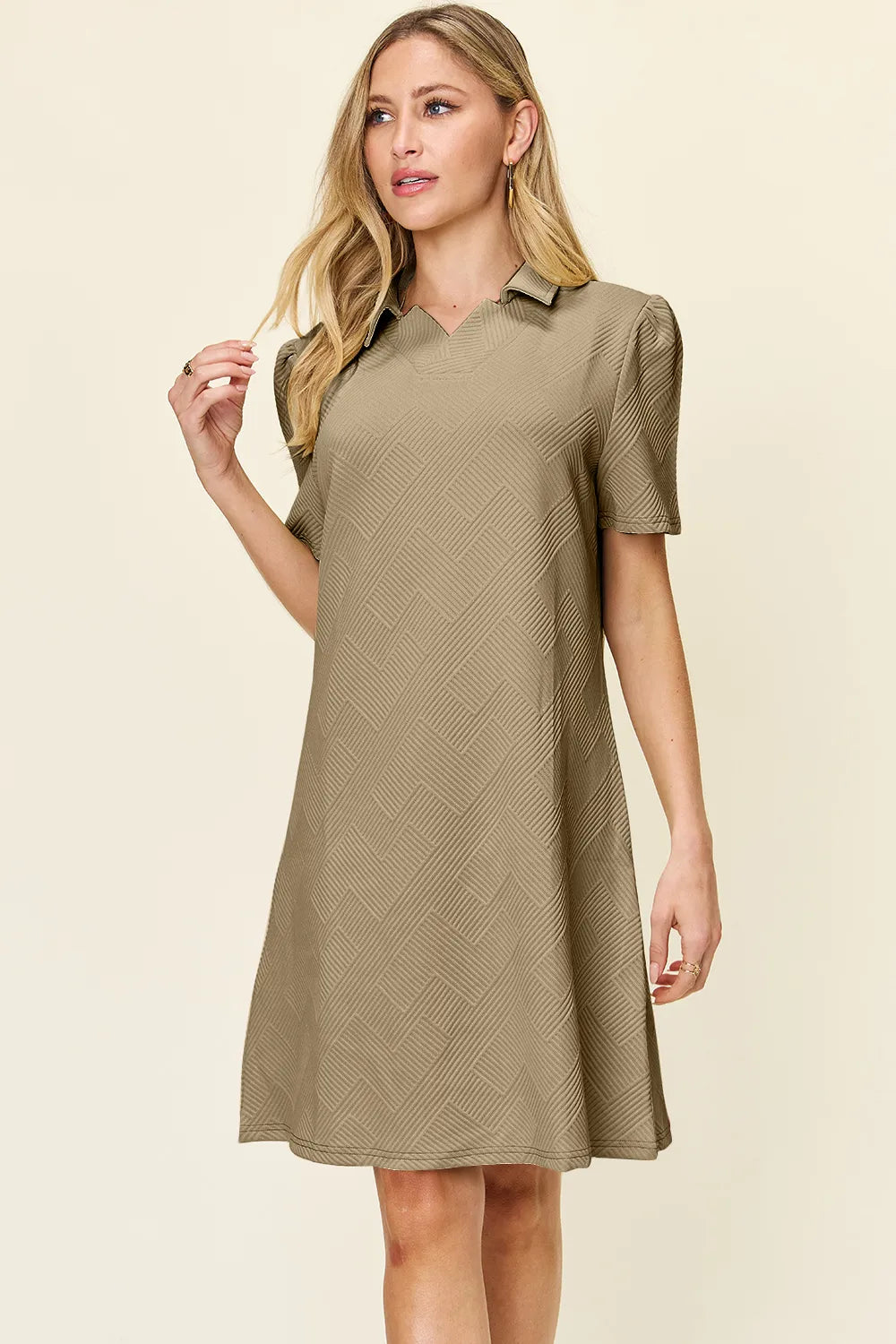 Get trendy with Full Size Collared Neck Dress - Dress available at Styles Code. Grab yours today!