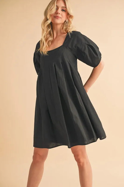 Get trendy with Square Neck Babydoll Dress - Dress available at Styles Code. Grab yours today!