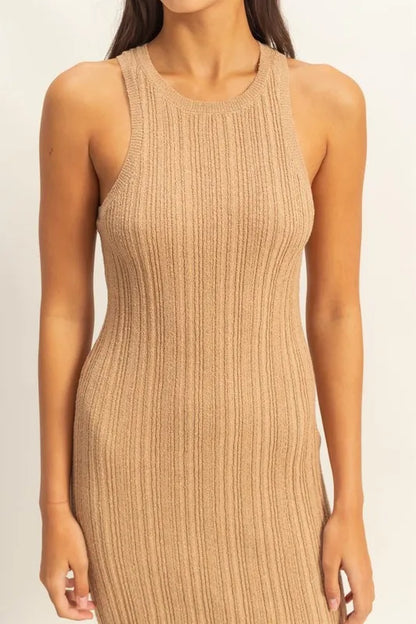 Get trendy with Bodycon Ribbed Knit Dress - Dress available at Styles Code. Grab yours today!