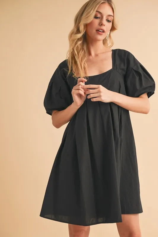 Get trendy with Square Neck Babydoll Dress - Dress available at Styles Code. Grab yours today!