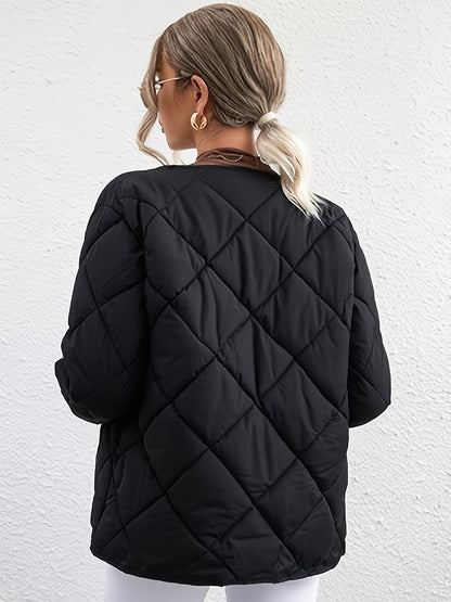 Get trendy with Bubble Texture Snap Down Coat -  available at Styles Code. Grab yours today!