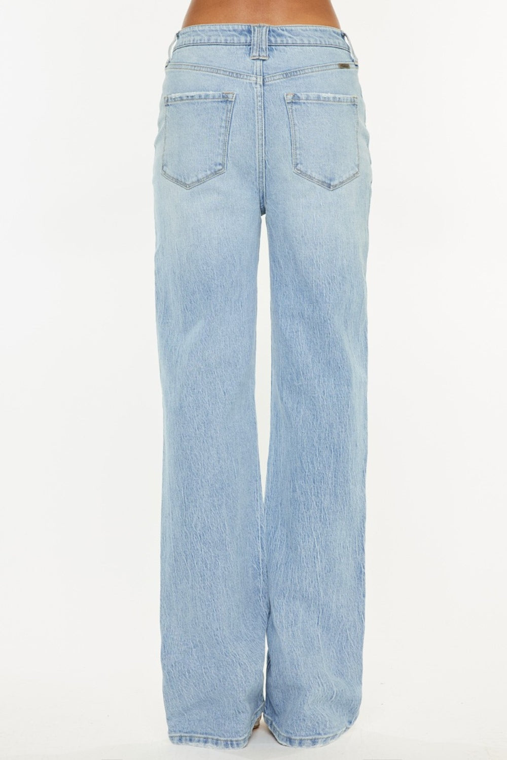 Get trendy with Distressed High Waist Straight Jeans - Jeans available at Styles Code. Grab yours today!