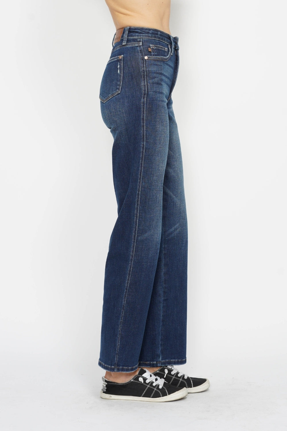 Get trendy with Full Size High Waist Jeans - Jeans available at Styles Code. Grab yours today!