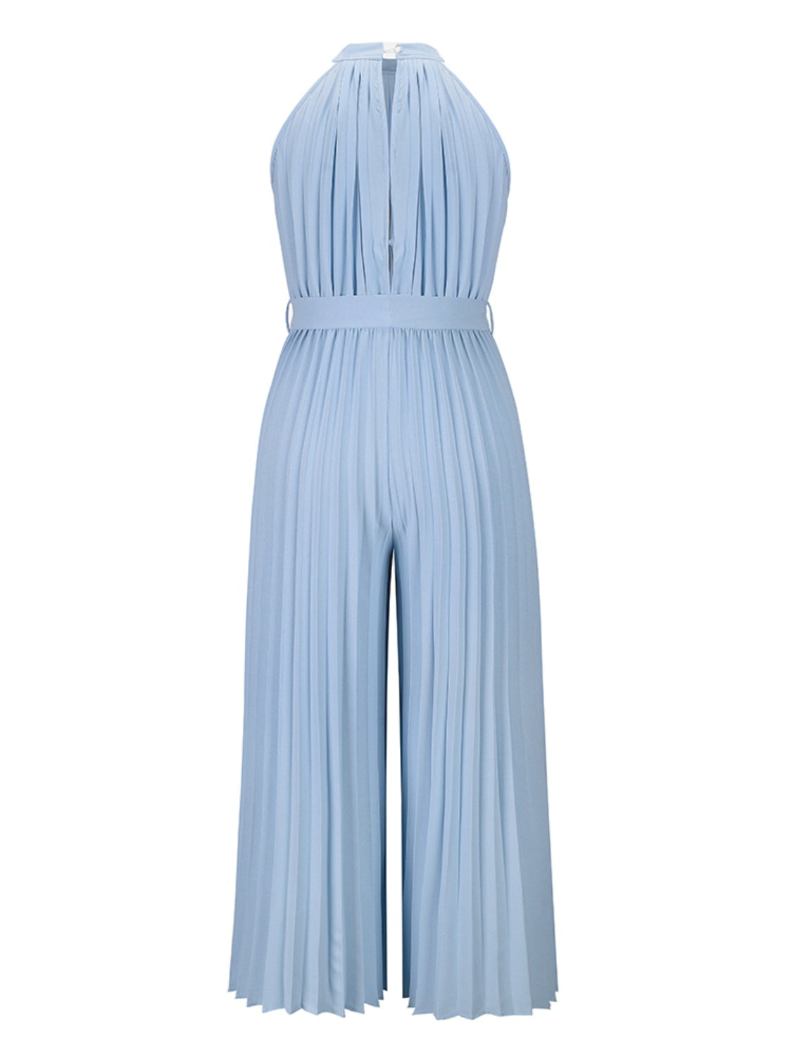 Get trendy with Cutout Tied Pleated Sleeveless Jumpsuit - Jumpsuit available at Styles Code. Grab yours today!