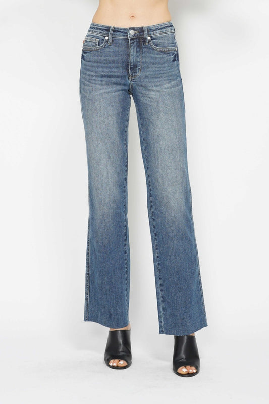 Get trendy with Full Size Tummy Control Straight Jeans - Jeans available at Styles Code. Grab yours today!